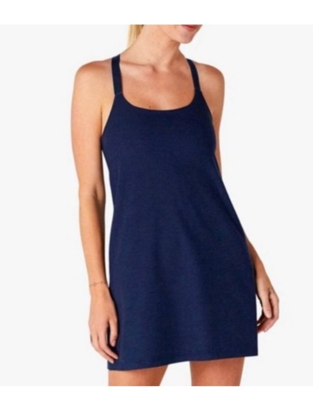 Beyond Yoga Spacedye Navy Blue Scoop Tank Dress S Med